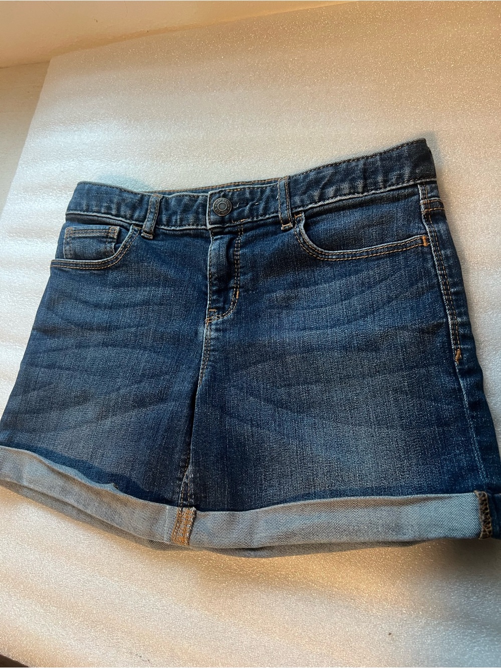 GAP Dark Blue Rolled-Hem Denim Shorts